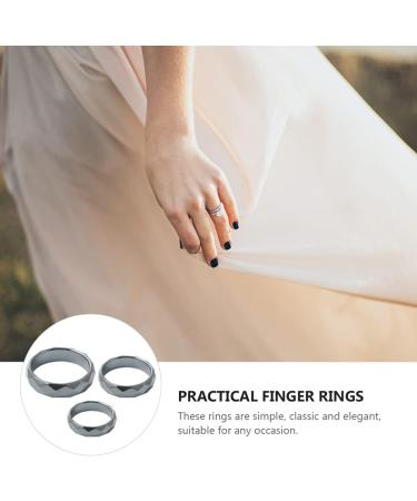 DOITOOL Creative Hematite Rings - Set of 3 Magnetic Finger Rings for Health & Wellness | Stylish & Practical Hematite Stone Jewelry - Buy Online on GoSupps.com