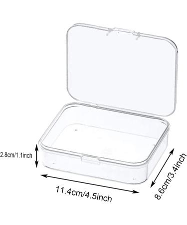 6 Pcs Mini Plastic Storage Containers with Lid - Clear Rectangle Boxes for Small Items - Beads, Game Pieces, Business Cards - 4.5x3.4 Inches - Buy Online on GoSupps.com