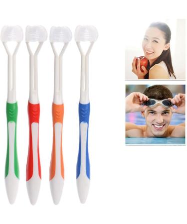 4-Pack Travel Toothbrush for Adults | Sensory Toothbrush with 3 Bristles | Deep Cleaning & Gum Care | Ideal for Autism - Green - Buy Online on GoSupps.com