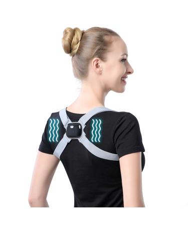 CHILIKI Posture Corrector and Trainer with Intelligent Sensor Vibration Reminder to Keep a Health Body Posture - Adjustable Upper Back Brace for Men  Women and Kids(Universal)