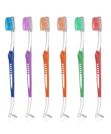 umorismo 6 Pcs Toothbrushes for Braces Double Ended Orthodontic Toothbrushes Manual Toothbrushes for Teenage Adults Cleaning Ortho Braces Teeth Bridges