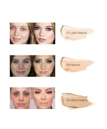 3 Pack Pro Full Cover Liquid Concealer - Waterproof Matte Finish for Dark Circles & Spots - 3 x 6ml/0.20Fl Oz - Natural A-03 - Buy Online on GoSupps.com