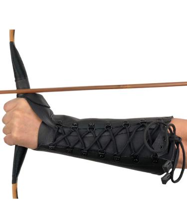 longbowmaker 12.2 inch black archery arm guard made of leather archery accessories for left hand