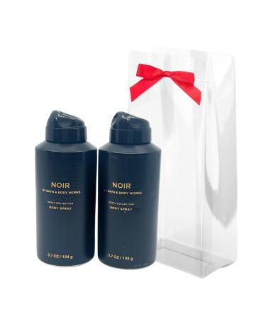 Bath & Body Works Men's Collection Deodorizing Body Spray - NOIR - Gift Pack for Holiday - Lot of 2 Black Cardamom Smoky Vanilla Musk 1.85 Fl Oz (Pack of 2)