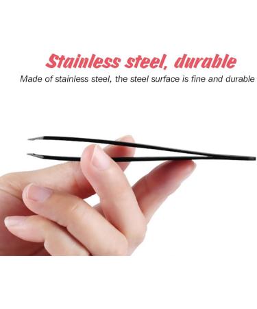 4pcs Stainless Steel Eyebrow Tweezers Set - Hair Removal Tools with Travel Case (Black) | International Shipping - Buy Online on GoSupps.com
