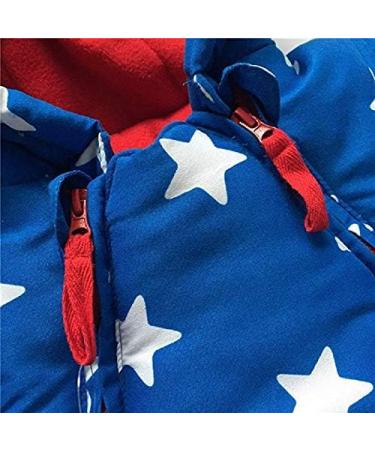 Vine Baby Snowsuit Toddler Hooded Down Jumpsuit | Winter Coat Zipper Outfits | Boys & Girls 3-6 Months Blue-star - Buy Online on GoSupps.com