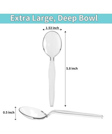 PSTVITA Heavyweight Clear Plastic Soup Spoons - Pack of 100 | Disposable Utensils for Party Supply - Buy Online on GoSupps.com