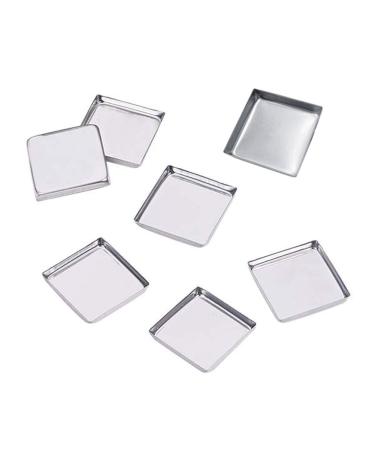 30 Pieces Empty Square Metal Tin Palette Pans Empty Square Metal Pans Cosmetic Eyeshadow Pans for Eyeshadow Palette Magnetic Makeup Palette  26mm Wide 3.5mm Height