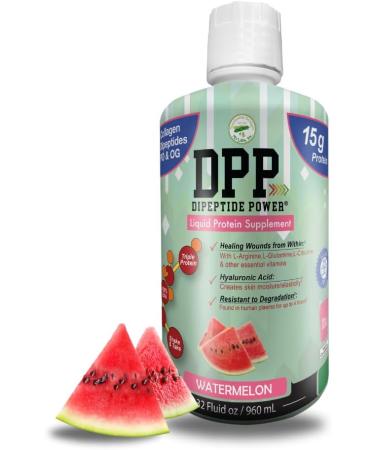 Nutritional Designs DPP Dipeptide Liquid Collagen & Whey Protein Supplement - Sugar-Free Wound-Healing Healthy Skin & Hair Watermelon Flavor 32 Fl Oz - Buy Online on GoSupps.com