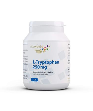 Vita World Pack of 3 L-Tryptophan 250mg 3 x 120 Capsules Made in Germany