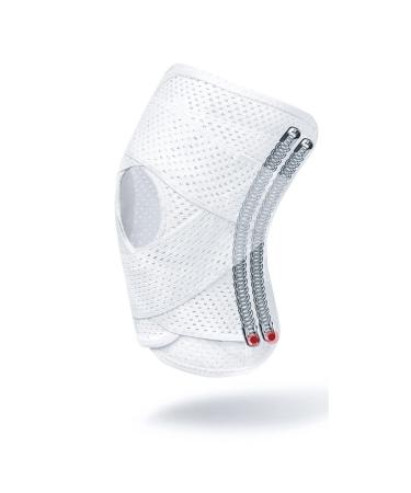 Knee Brace with Side Stabilizers - Professional Compression Sleeve for Men & Women | XL White for Workout Running & Fitness - Buy Online on GoSupps.com