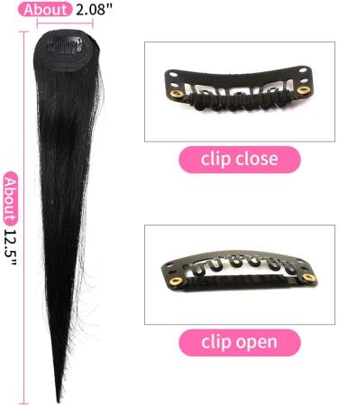 Jet Black Side Bangs 2PC - Real Human Hair Clip in Bangs Curly Fringe Extensions - Buy Online on GoSupps.com