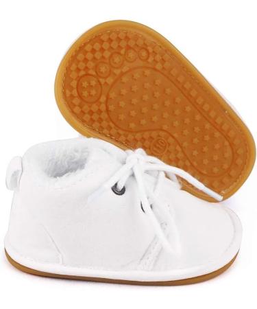 LACOFIA Baby Anti-Slip Lace-up Booties - 3-6 Months - White - Buy Online on GoSupps.com
