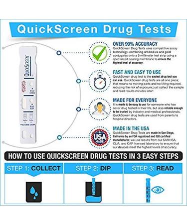 QuickScreen Single Panel Amphetamine Drug Test (5 Pack) - Fast & Reliable Results - Buy Online on GoSupps.com