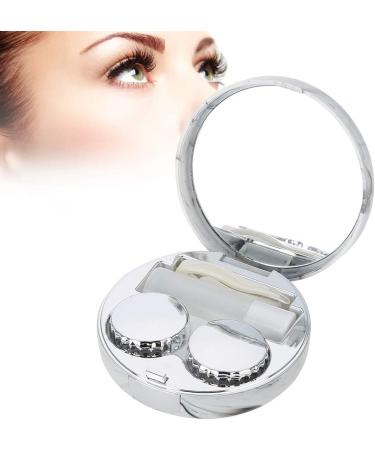 Portable Lens Case 4 Colors Soaking Lenses Case with Mirror Plastic Marble Pattern Eye Care Kit Container(#1) - Buy Online on GoSupps.com