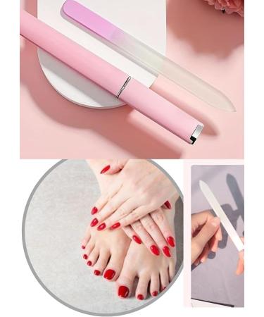 Crystal Nail Glass File Strong Glass File for Natural and Artificial Nails Double Sided Nail File with Case Professional Salon Manicure/Pedicure Tool for Nails Women Men Kids Nail Care Gift - Buy Online on GoSupps.com