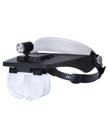 Headhand Magnifier Glasses with Lamp Old Man Reading Magnifier 1.2X 1.8X 2.5X 3.5X HD Lens Repair Circuit Board Mobile Phone Watch Identification Coin Calligraphy Stamp Tool Made in China