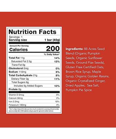 88 Acres Apple Ginger Crisp Granola Bars - Gluten Free, Nut-Free, Vegan, Non-GMO - 12 Pack - Buy Online on GoSupps.com