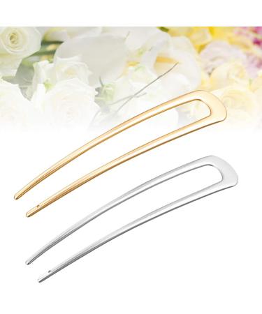 Buy 2-Piece Alloy Geometric Hair Clips Elegant Gold & Silver Hairpins for Women | Stylish Hair Accessories - Buy Online on GoSupps.com