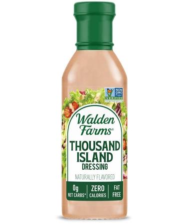 Walden Farms Thousand Island Dressing 12 oz. Bottle - Fresh & Delicious Non-GMO, Sugar-Free, 0g Net Carbs - Smooth & Creamy Salad Topping - 2 Pack - Buy Online on GoSupps.com