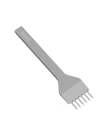 Leather Stitching Punch, Leather Hole Punch, 6 Leather Prong Punch Leather Lacing Stitching Punch Tool for DIY Leather Craft(4mm) Silver-4