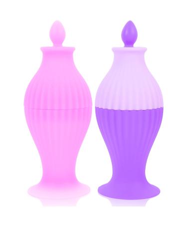 minkissy 2pcs Roller Facial Popsicles tools popsicle molds silicone molds girl face ice mold Silicone Ice Roller Skin Ice Roller Silicone Face Ice Mold cosmetic cooling ice Miss 15X12cm Violet