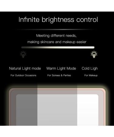 Lissahne Portable Travel Makeup Mirror - Foldable Compact HD with Adjustable LED Lighting - USB Rechargeable Vanity Mirror in White - Buy Online on GoSupps.com