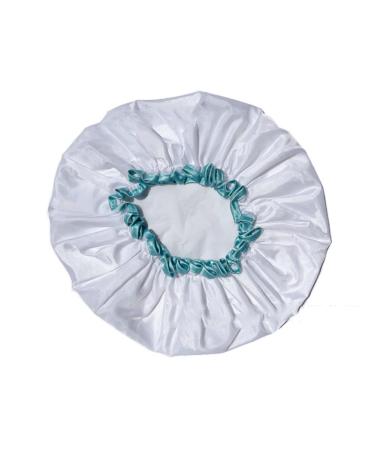 AKOAK 1 Pack Shower Cap  Durable Breathable Adult Shower Cap  Waterproof/Reusable Shower Hair Cap  Bathroom Accessories for Women and Girls (White)
