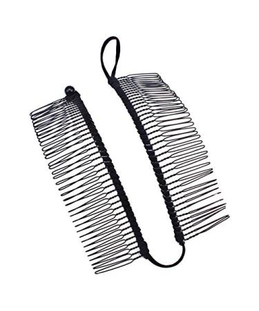 Black Large Banana Hair Clips Set - 40 Combs for Natural Curly Thick Hair, Stretch & Adjust, Comfy, Damage-Free, All-Day Hold - Ponytail Style - Buy Online on GoSupps.com