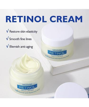 Retinol Cream for Face Face Moisturizer with 2.5% Retinol Hyaluronic Acid Anti-Aging Moisturizer for Face & Neck Wrinkle Reducer for All Skin Types - Buy Online on GoSupps.com
