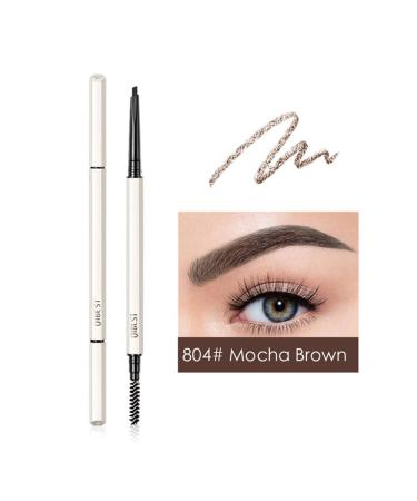 Professional eyebrow powder eyebrow pencil  double-headed waterproof automatic refill and spiral brush. Cruelty Free (04 Mocha Brown)