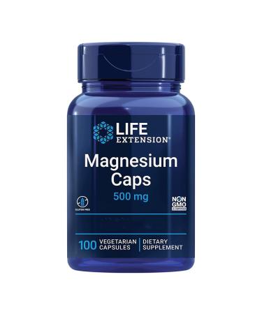 Life Extension Magnesium Caps 500mg 100 Vegan Gluten Free Vegetarian Soy-Free Non-GMO