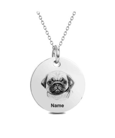 Cutybuty handwriting disc necklace boys pet pendant dog brands military name jewelry dog mom silver trailer dog mom minimalist necklaces