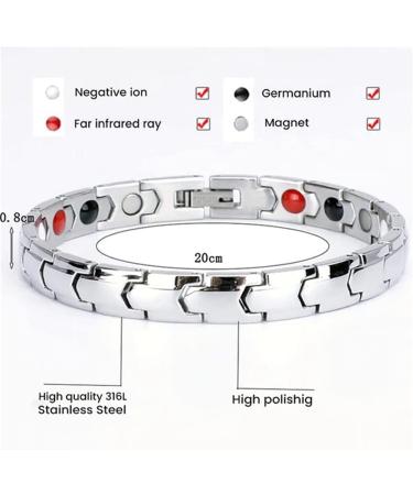 Hurhe Lymphatic Drainage Magnetic Tape & Bracelet | Unisex Fashion & Energy Health Arm Bands in Silver - Buy Online on GoSupps.com