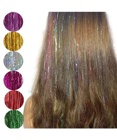 Shop 1x Glitter Tinsel Hair Extensions | Sparkling Hair Bling for Parties - International Shipping Available - Buy Online on GoSupps.com