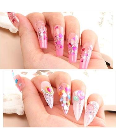 Heart Nail Art Glitter Sequins 3D Laser Love Heart Nail Decals Sticker Holographic Nail Sparkle Glitter for Manicure Make Up DIY Decals Decoration - Buy Online on GoSupps.com