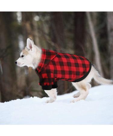 Blaoicni Plaid Dog Hoodie Sweater for Medium Dogs - Warm & Soft Coat for Cat Puppy - XL - Buy Online on GoSupps.com