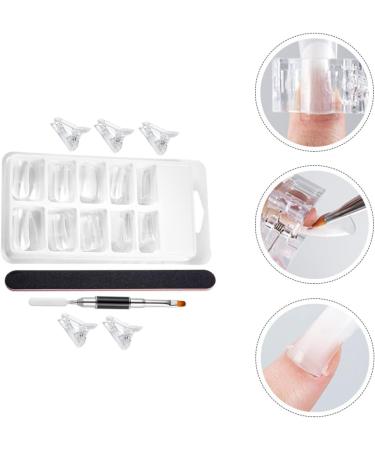 POPETPOP 1 Set nail extension set clear fake nail tips clear acrylic nail tips nail extension forms extension nail gel Manicure Extension False Nail pedicure brush plastic artificial 17.8x1.2cm As Shown - Buy Online on GoSupps.com