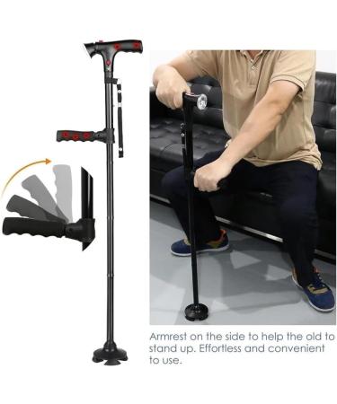 Telescopic Folding Cane Elderly Cane LED Walking Cane with Alarm Trustworthy Cane Height Adjustable Anti-Fall Balance Walker Night Light Elderly Cane - Buy Online on GoSupps.com