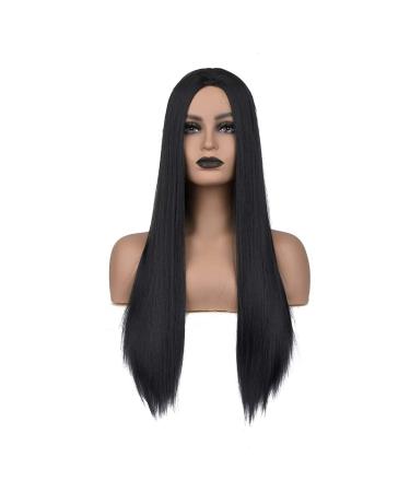 YunYan black wig for women Natural Color Long Straight Wig Synthetic Heat Resistant Woman Wig 150% Density 26 inch (Natural Color)
