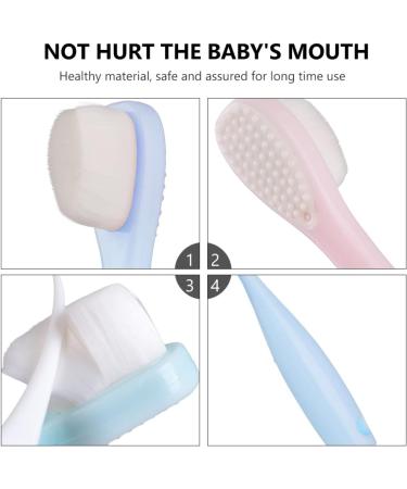 Healvian Baby Toothbrush Set - 4 Gentle Toothbrushes for Children & Babies with Soft Bristles - Tongue Cleaner for Dental Care - Safe Durable & Easy to Use - Buy Online on GoSupps.com
