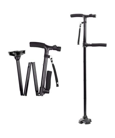 Walking Sticks Foldable for Men & Women Height Adjustable Free Standing Cane with LED Guide Light Heavy Duty Cane for Seniors & Adults Surprise Gift