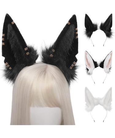 TQUXNGA Women Animal Wolf Ears Headdress Plush Hairband ry Headband Anime for Halloween Christmas Cosplay Accessories Golden Earrings - Buy Online on GoSupps.com