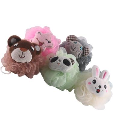 Angoily 5pcs Luffa Sponges - Exfoliating Body Scrubber Puff for Bath & Shower | Loofah Massage Ball Pouf - Buy Online on GoSupps.com