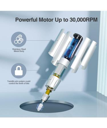 TOUCHBeauty 8 in 1 Electric Cordless Manicure Pedicure Nail Files Set Dual Rotation Electric Manicure Drill Set 8 Versatile Attachments 5 - Speed Motor Fast Rotation (30000 RPM) AG-2137 - Buy Online on GoSupps.com
