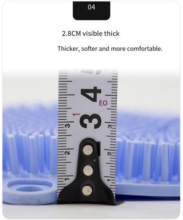 Srutueo Wall-Mounted Hands-Free Back and Foot Scrubber with Suction Cups - Deep Clean and Exfoliate in the Shower Blue - Buy Online on GoSupps.com