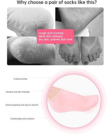 Urfeda Silicone Gel Heel Cushion Socks - Moisturizing Foot Spa & Beauty Care Breathable Non-Slip Socks for Dry Cracked Skin - Day & Night Skin Care - Buy Online on GoSupps.com