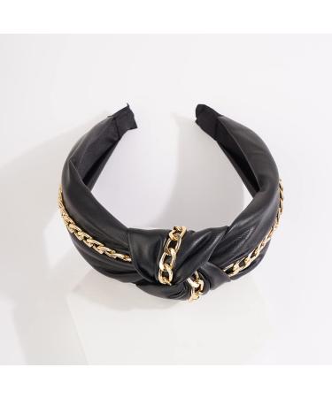 Wiwpar Vintage Knotted Headband for Women with Metal Chain - Black - Buy Online on GoSupps.com