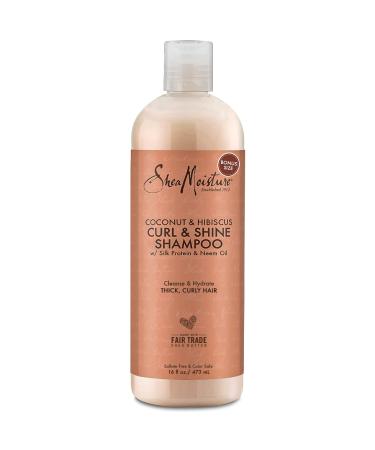 Shea Moisture Curly Hair Products  Coconut & Hibiscus Curl & Shine Shampoo  Shea Butter  Coconut Oil  Vitamin E  Sulfate Free Shampoo  Anti Frizz  Family Size  16 Fl Oz 16 Fl Oz (Pack of 1)