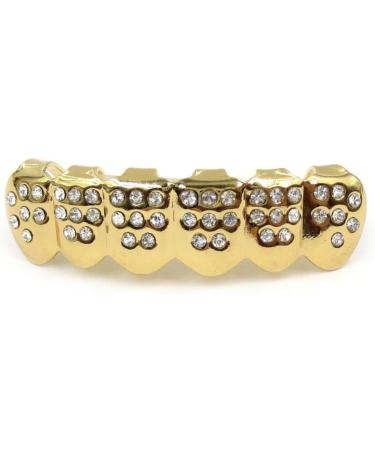 Gold-Plated Diamond Grill Teeth for Men & Women | Punk Toothbrushes - Upper & Underside Face Accessories - Buy Online on GoSupps.com
